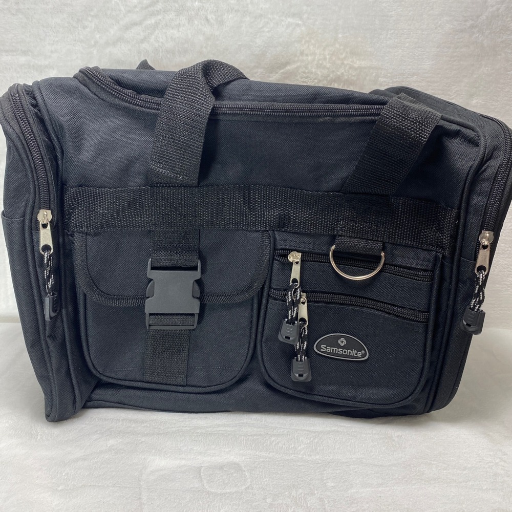 Samsonite Black Nylon Duffel‎ Carry On Travel Weekend Overnight Shoulder Strap